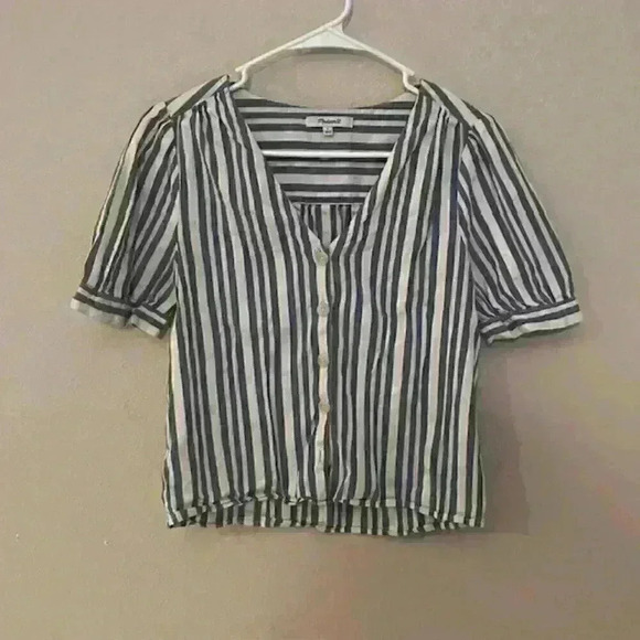 Madewell Cotton Stripe Button Down Shirt Minor Flaw - Picture 1 of 5